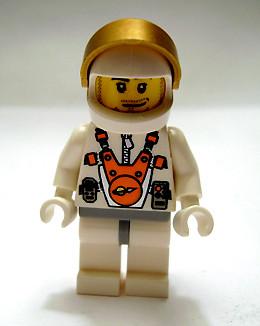 LEGO Minifigure-Mars Mission Astronaut with Helmet, Metallic Gold Visor, Smirk and Stubble Beard-Space / Mars Mission-MM015-Creative Brick Builders